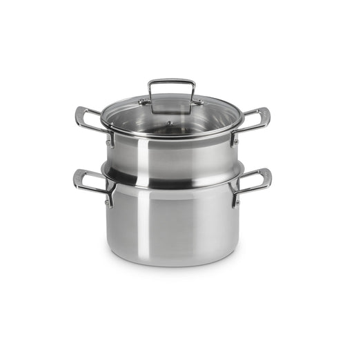 Le Creuset Acciaio Inox Casseruola Alta Con Vaporiera In Acciaio Inox