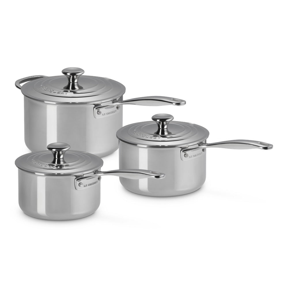 Le Creuset Evolution Set Casseruole In Acciaio Inox Set 3 Pz