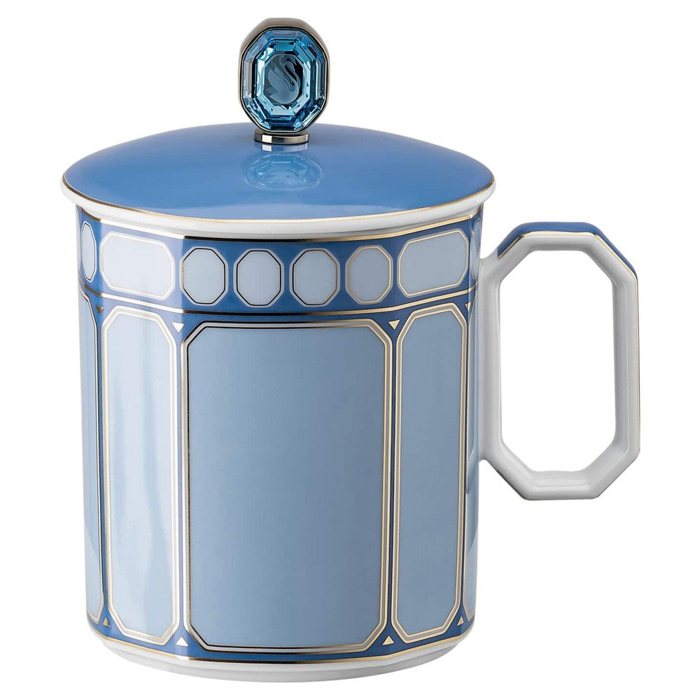39 cl - Swarovski x Rosenthal Signum Mug Con Coperchio In Porcellana
