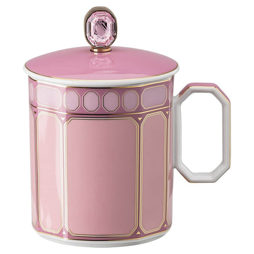 39 cl - Swarovski x Rosenthal Signum Mug Con Coperchio In Porcellana