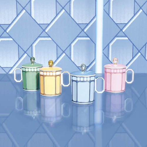 39 cl - Swarovski x Rosenthal Signum Mug Con Coperchio In Porcellana