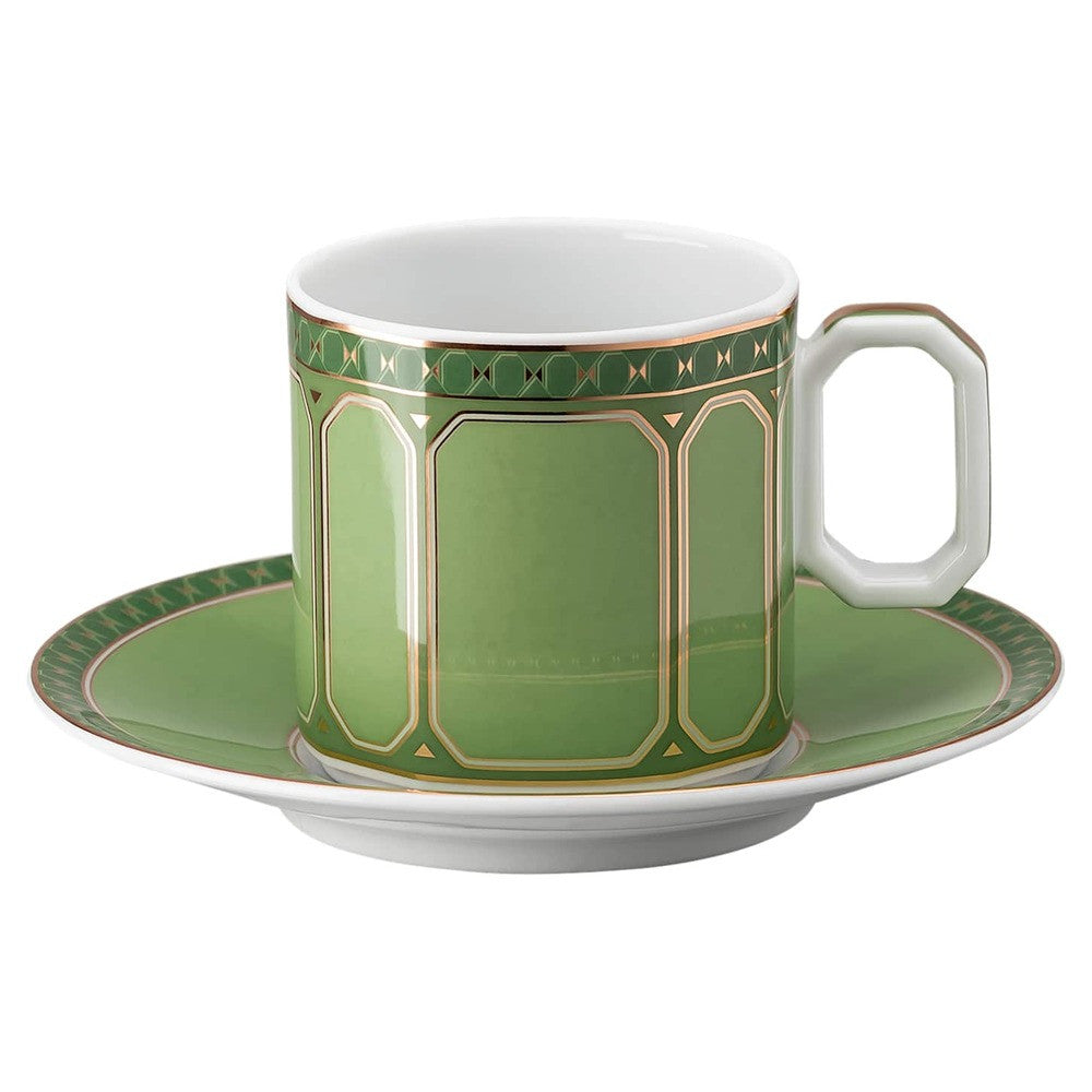 8 cl - Swarovski x Rosenthal Signum Tazzina Espresso Con Piattino In Porcellana