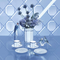8 cl - Swarovski x Rosenthal Signum Tazzina Espresso Con Piattino In Porcellana