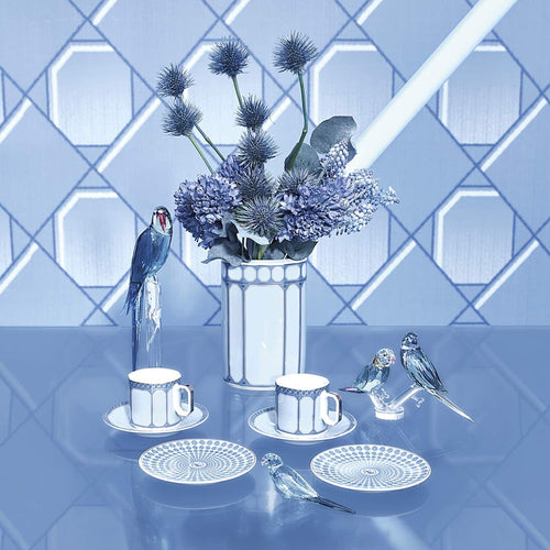 8 cl - Swarovski x Rosenthal Signum Tazzina Espresso Con Piattino In Porcellana