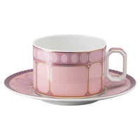 26 cl - Swarovski x Rosenthal Signum Tazza Tè Con Piattino In Porcellana
