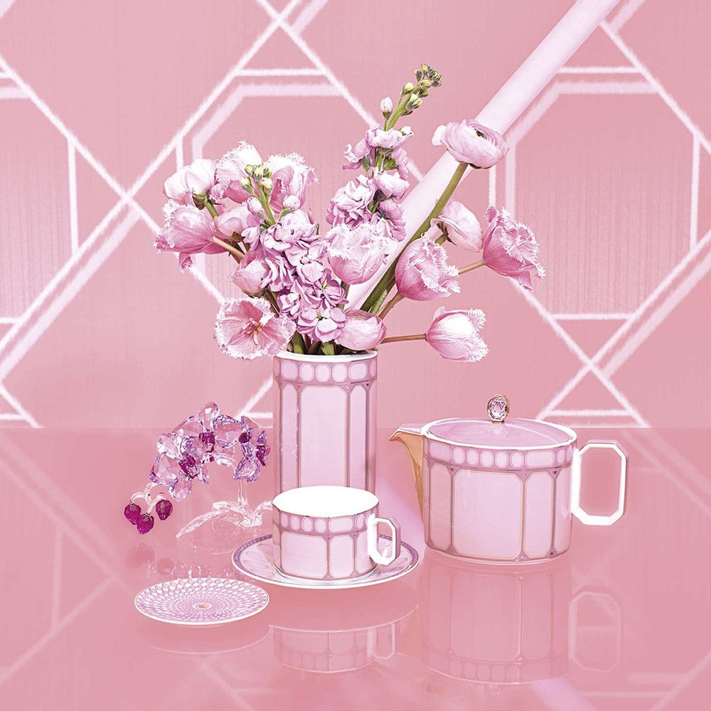 26 cl - Swarovski x Rosenthal Signum Tazza Tè Con Piattino In Porcellana