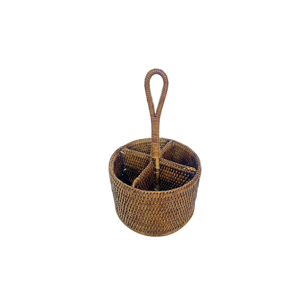 20 cm - Sambonet Radici Contenitore Rotondo In Rattan