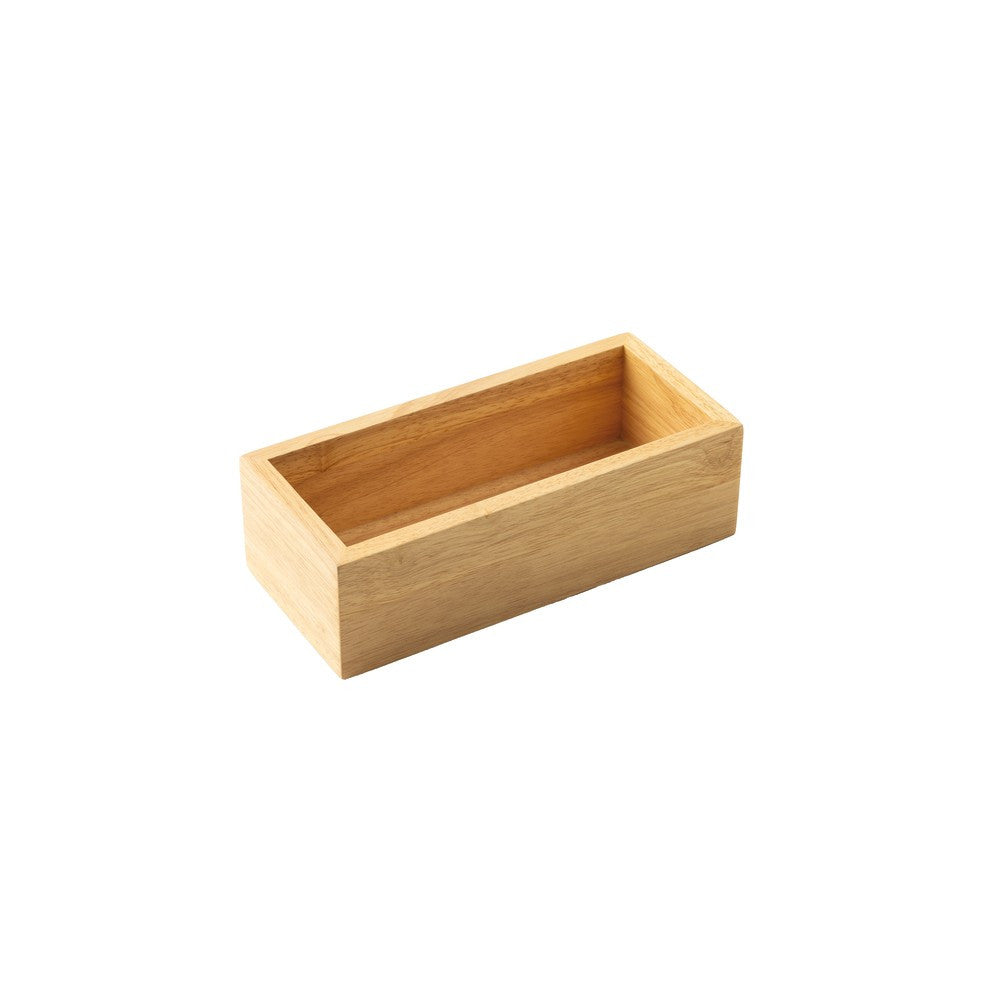 26.5x12.0 cm - Sambonet Radici Contenitore Rettangolare In Legno Di Gomma