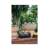 33.3x18.2 cm - Sambonet Radici Espositore Caraffe Rettangolare In Acciaio Inox