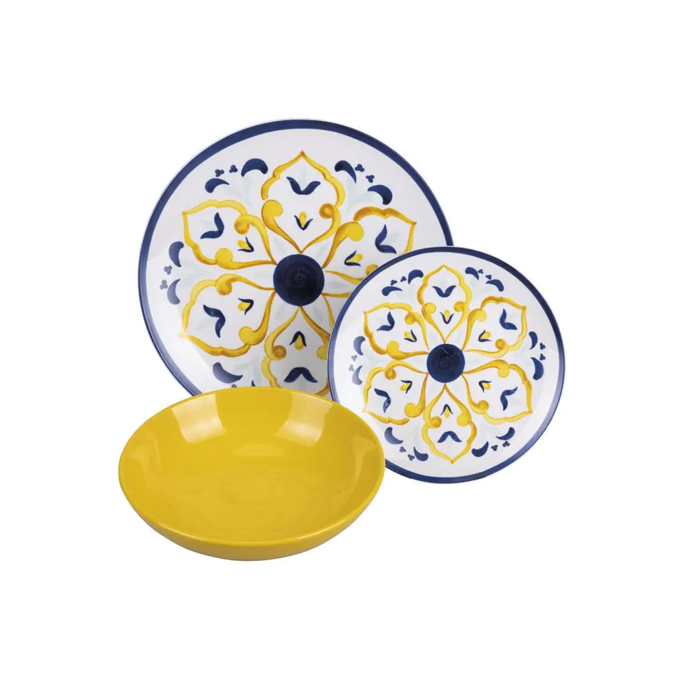 Sicilia Servizio Piatti In Porcellana e Stoneware - Set 18 Pz