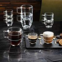 12 cl - RCR Cristalleria Italiana Caffè Tazza Tè Orzo In Vetro Cristallino Luxion Set 6 Pz