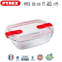 Pyrex Cook And Heatcontenitore Per Alimenti Rettangolare In Vetro Borosilicato Con Coperchio Con Valvola A Vapore