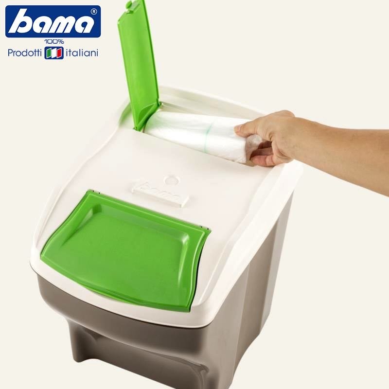 27 Lt Bama Poker Plus Pattumiera Raccolta Differenziata Rettangolare In Plastica Set 4 Pz