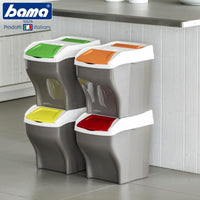 27 Lt Bama Poker Plus Pattumiera Raccolta Differenziata Rettangolare In Plastica Set 4 Pz