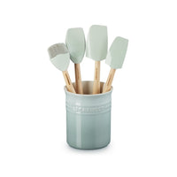 Le Creuset Craft Evolution Set Spatole Cucina In Silicone Con Contenitore In Gres Vetrificato Set 5 Pz