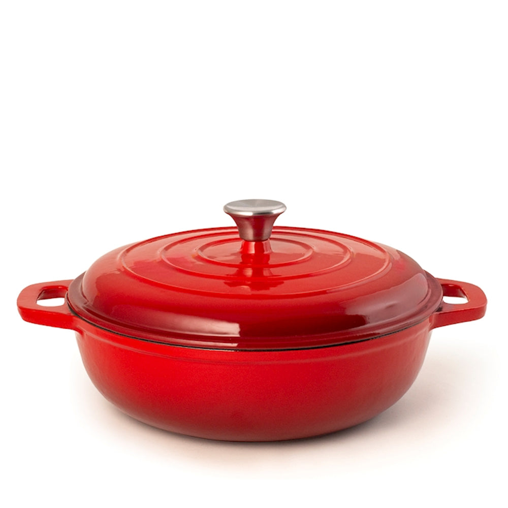 30 cm - H&H Ghisa Casseruola Rotonda Con Coperchio In Ghisa