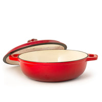 30 cm - H&H Ghisa Casseruola Rotonda Con Coperchio In Ghisa