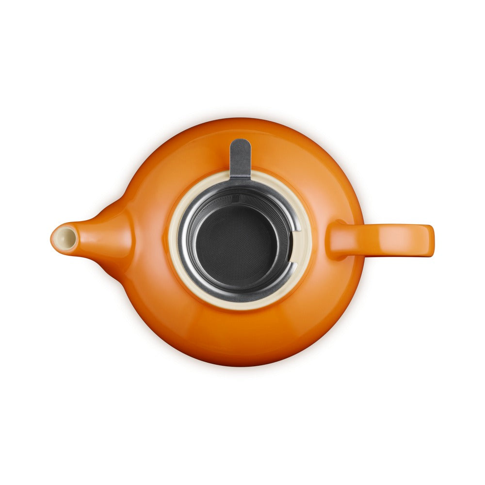1.3 L - Le Creuset Classic Teiera In Gres Vetrificato Con Infusore Metallico