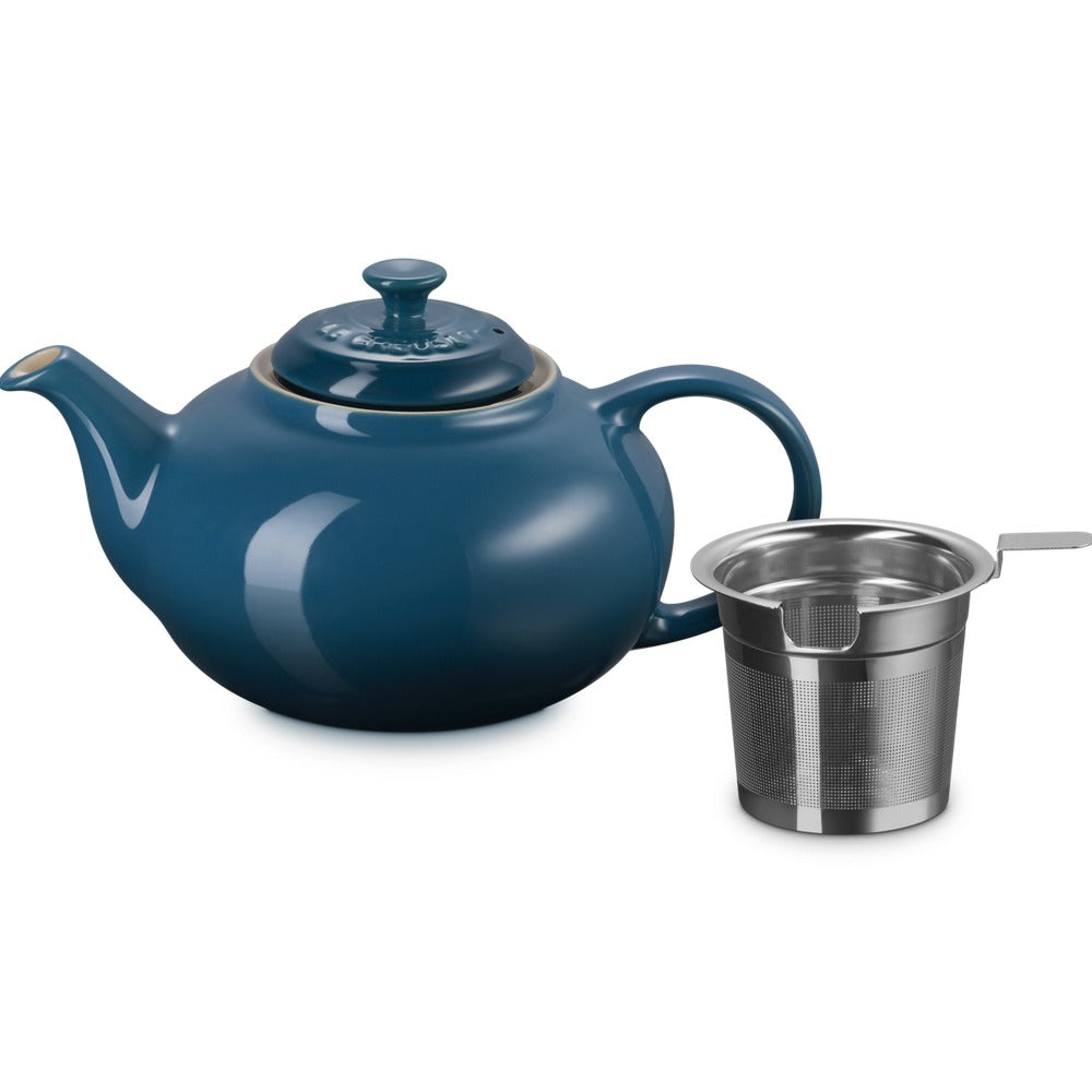 1.3 L - Le Creuset Classic Teiera In Gres Vetrificato Con Infusore Metallico