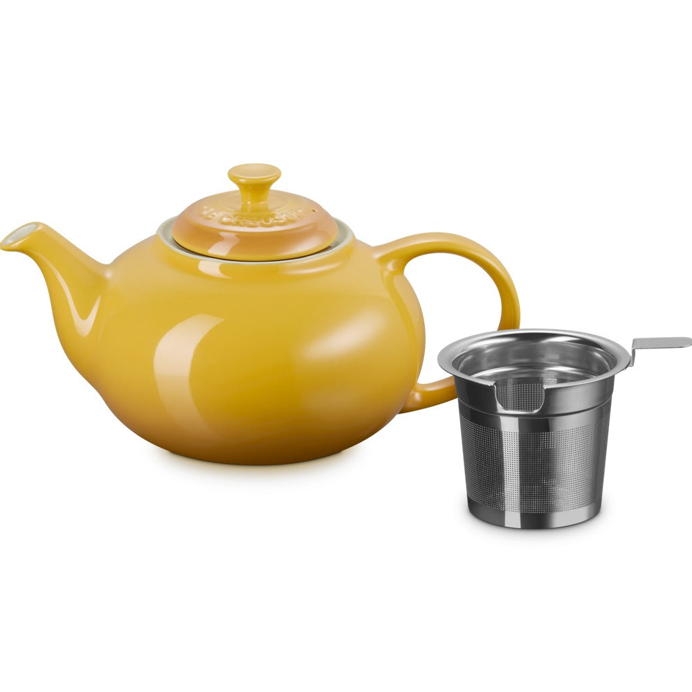 1.3 L - Le Creuset Classic Teiera In Gres Vetrificato Con Infusore Metallico