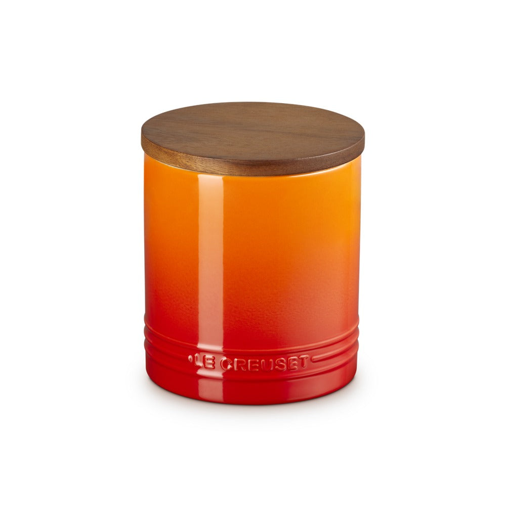 1.1 L - Le Creuset Evolution Barattolo In Gres Vetrificato Con Coperchio In Legno