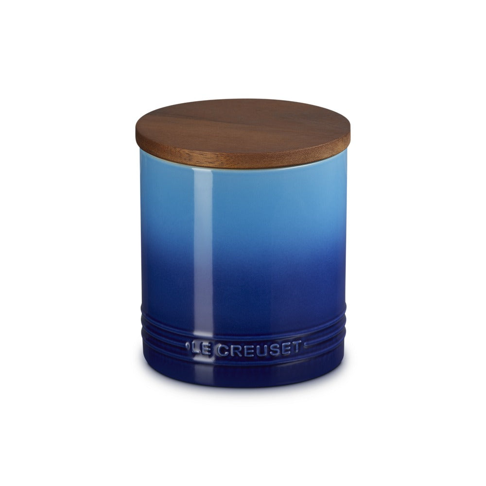 1.1 L - Le Creuset Evolution Barattolo In Gres Vetrificato Con Coperchio In Legno