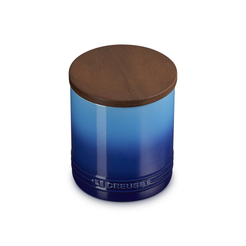 1.1 L - Le Creuset Evolution Barattolo In Gres Vetrificato Con Coperchio In Legno