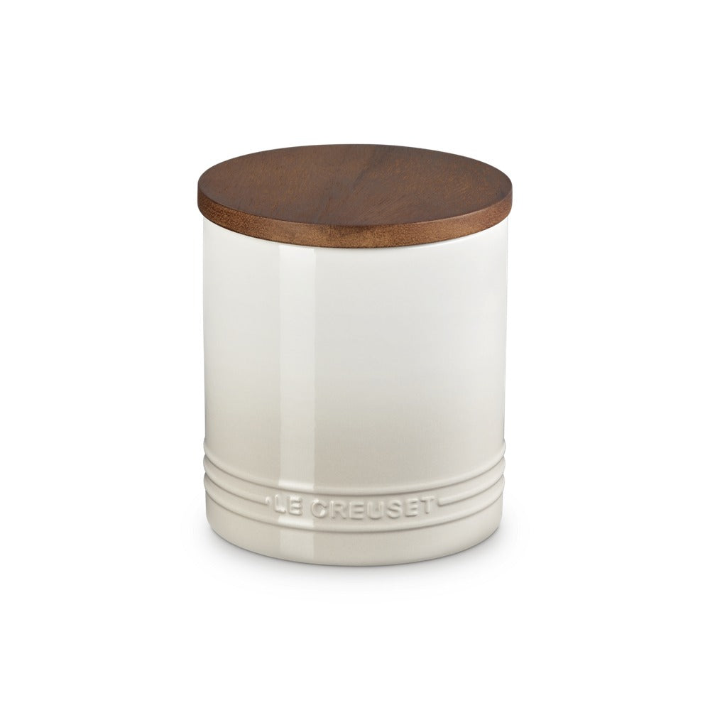 1.1 L - Le Creuset Evolution Barattolo In Gres Vetrificato Con Coperchio In Legno