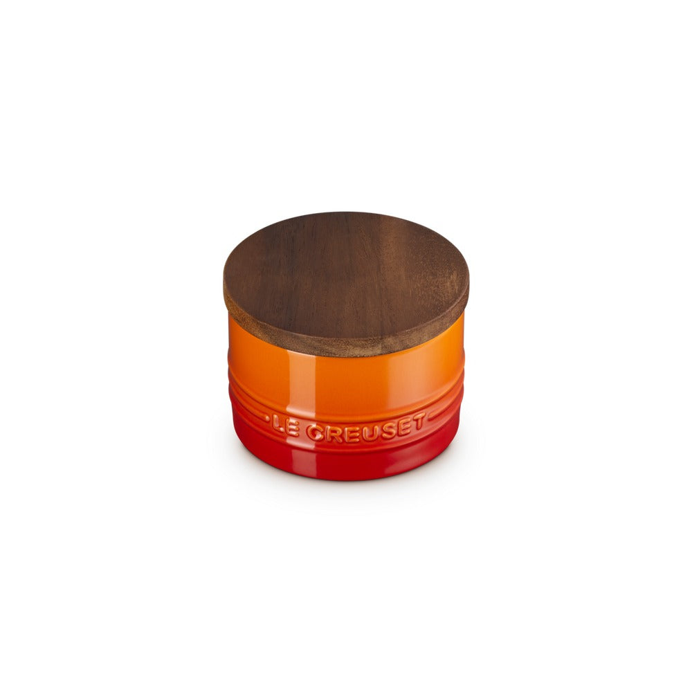 20 cl - Le Creuset Evolution Barattolo In Gres Vetrificato Con Coperchio In Legno