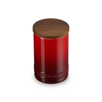77 cl - Le Creuset Evolution Barattolo In Gres Vetrificato Con Coperchio In Legno