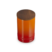 77 cl - Le Creuset Evolution Barattolo In Gres Vetrificato Con Coperchio In Legno