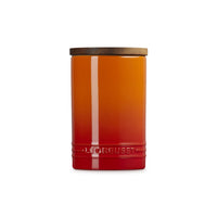 77 cl - Le Creuset Evolution Barattolo In Gres Vetrificato Con Coperchio In Legno