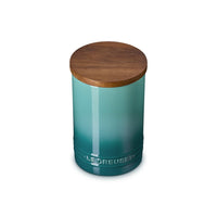 77 cl - Le Creuset Evolution Barattolo In Gres Vetrificato Con Coperchio In Legno