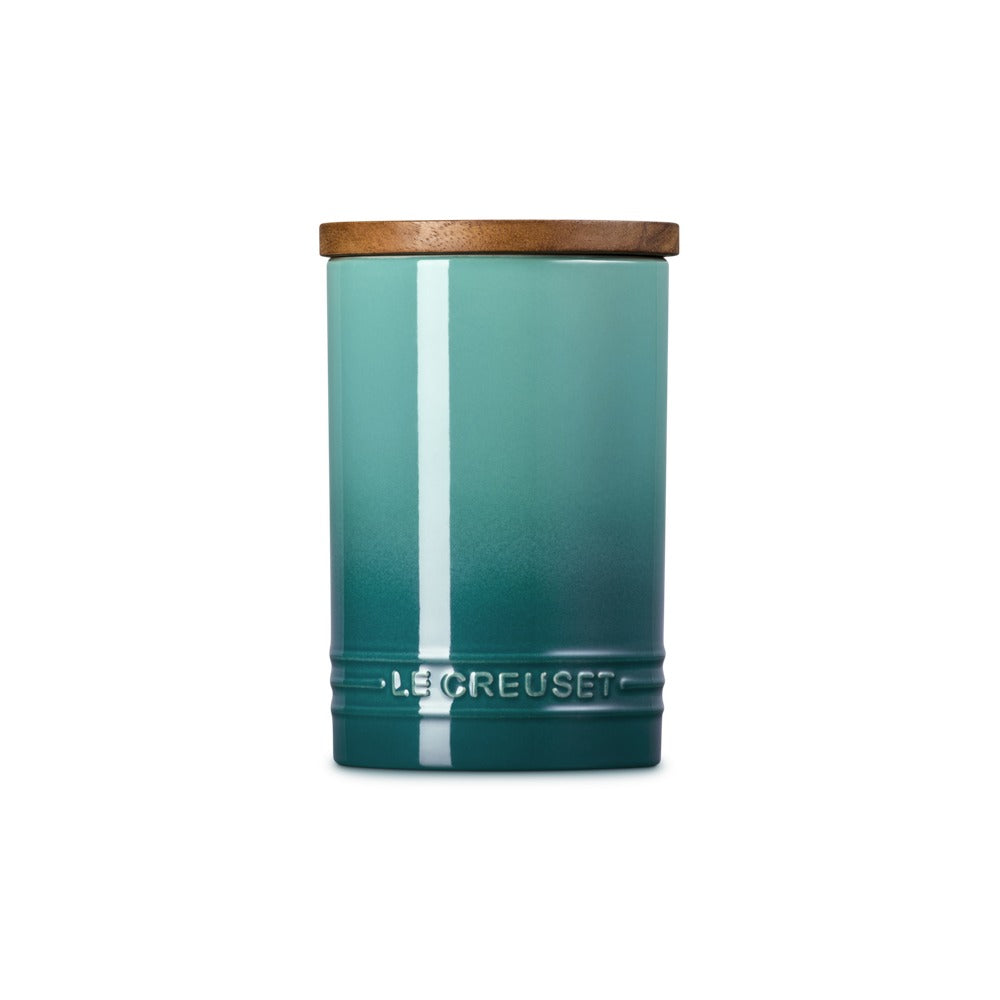 77 cl - Le Creuset Evolution Barattolo In Gres Vetrificato Con Coperchio In Legno