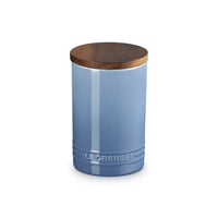 77 cl - Le Creuset Evolution Barattolo In Gres Vetrificato Con Coperchio In Legno
