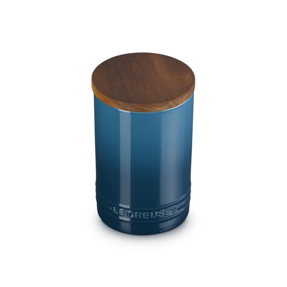 77 cl - Le Creuset Evolution Barattolo In Gres Vetrificato Con Coperchio In Legno