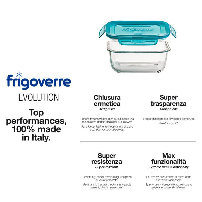 22 Cm Bormioli Rocco Frigoverre Evolution Contenitore Per Alimenti Ermetico In Vetro