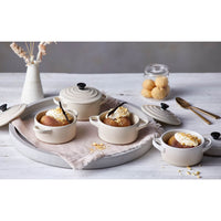 10 cm - Mini Cocotte Runde Auflaufform aus glasiertem Steinzeug