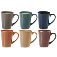 30 cl - H&H Tierra Tazza Mug Colori Assortiti In Stoneware Set 6 Pz