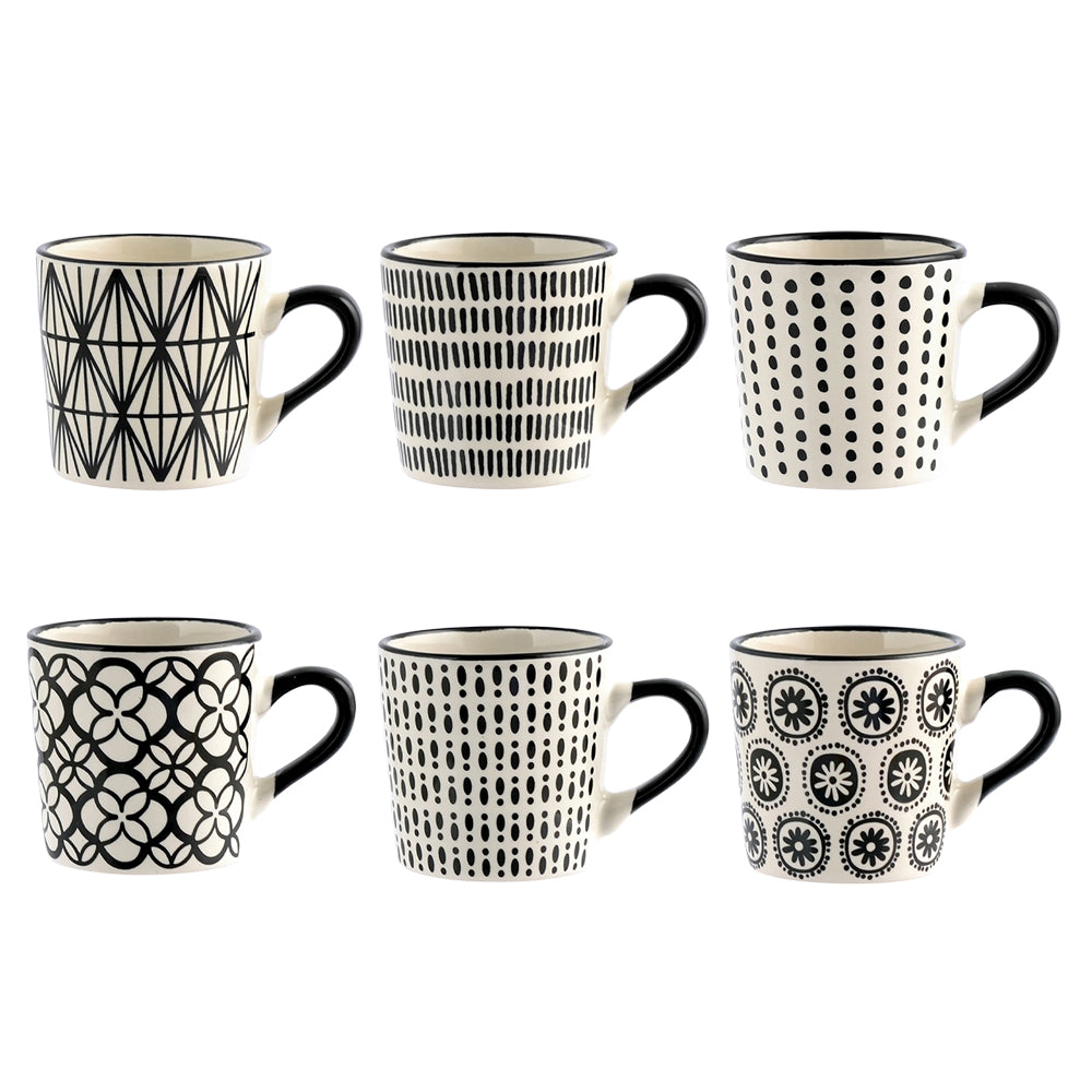 8.5 cl - H&H Vhera Tazzina Caffé Colori Assortiti In Stoneware Set 6 Pz