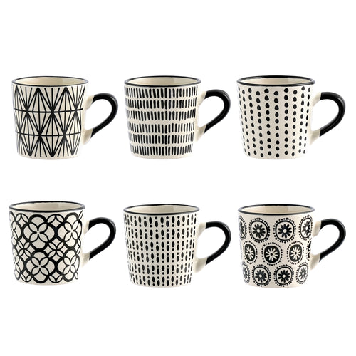 22 cl - H&H Vhera Tazza Té Colori Assortiti In Stoneware Set 6 Pz