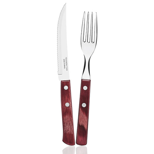 Tramontina Churrasco Servizio Posate In Acciaio Inox Poliwood Set 12 Pz