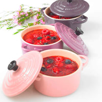10 Cm Le Creuset Mini Cocotte Casseruola Rotonda In Gres Vetrificato