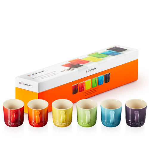 10 Cl Le Creuset London Tazzina Caffe Espresso In Gres Vetrificato Set 6 Pz