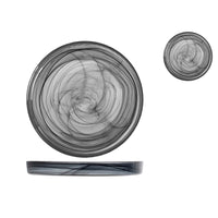 21 cm - H&H Alabastro Piatto Piano Bordo Rialzato In Vetro - Set 6 Pz