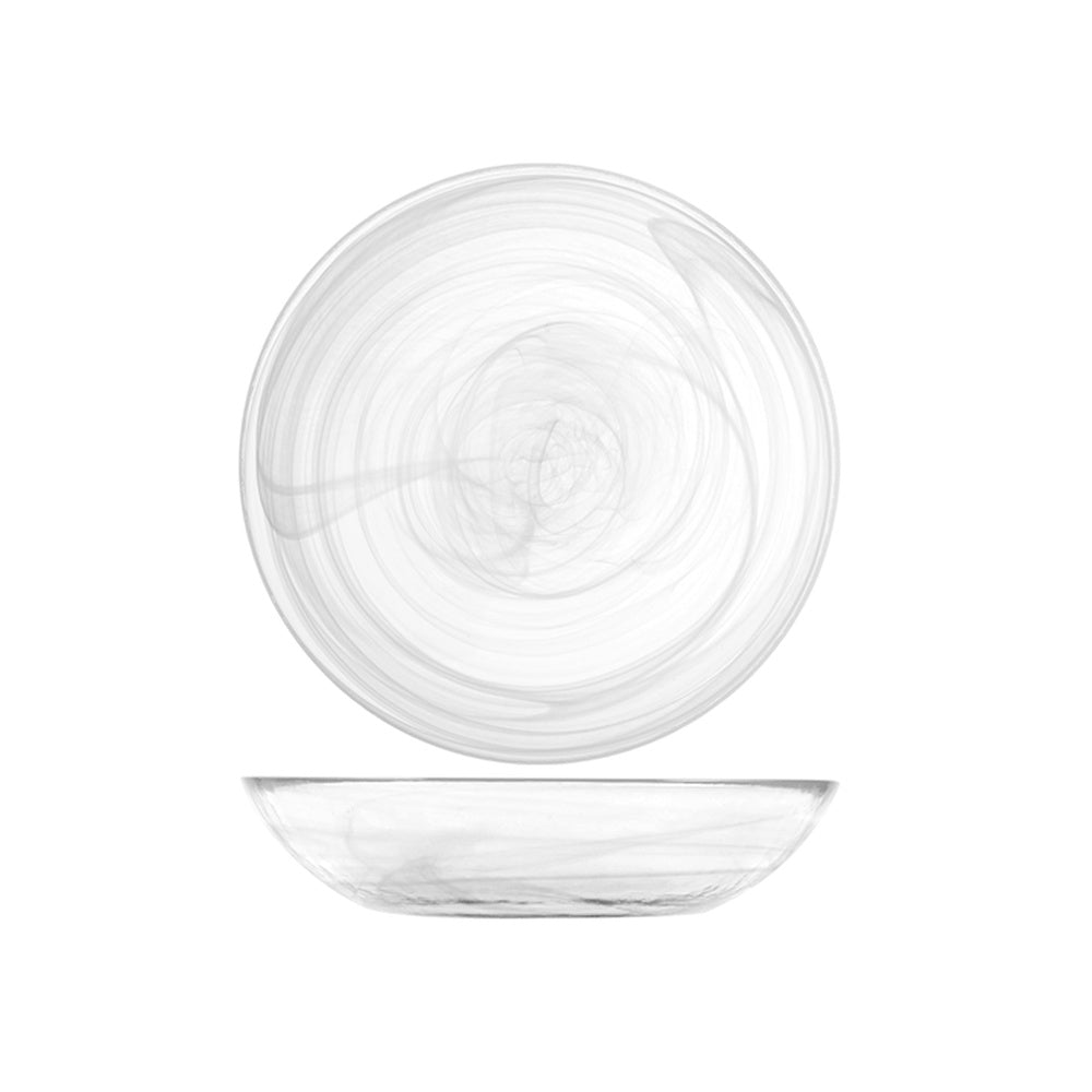 21 cm - H&H Alabastro Piatto Fondo In Vetro - Set 6 Pz