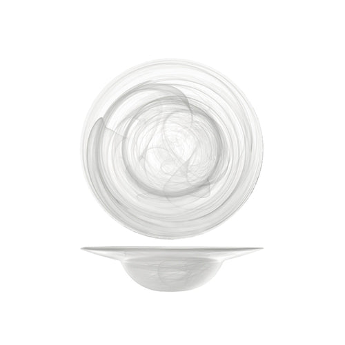 26 cm - H&H Alabastro Piatto Pasta In Vetro - Set 4 Pz