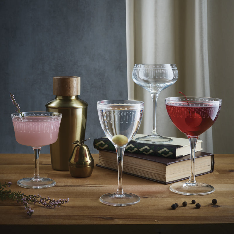 22 Cl Bormioli Rocco Bartender Novecento Calice Cocktail In Vetro Set 6 Pezzi