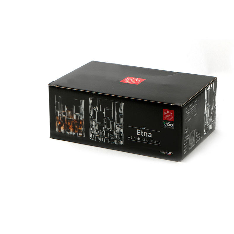 33 Cl Rcr Etna Bicchiere Acqua In Vetro Set 6 Pezzi