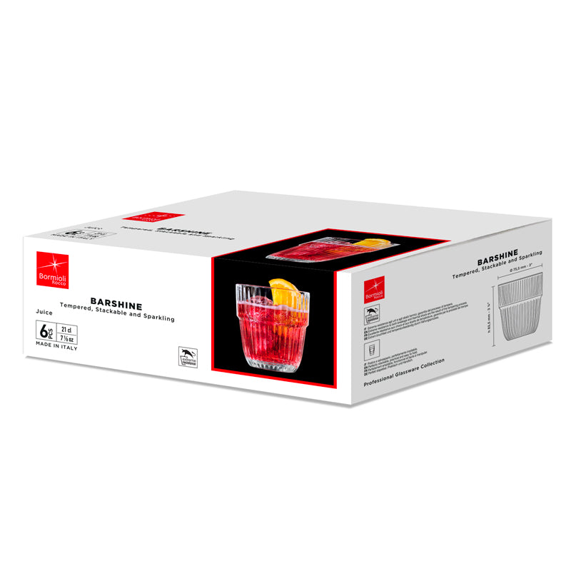21 Cl Bormioli Rocco Barshine Bicchiere Bibita In Vetro Temperato Set 6 Pezzi